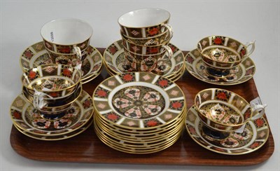 Lot 60 - Seven 'Imari' pattern 1128 cups (of various shapes and sizes), nine saucers and ten small side...