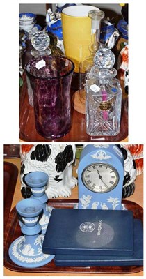 Lot 77 - Thomas Webb decanter (as new), assorted glass and Wedgwood