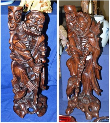 Lot 127 - Two Chinese hardwood figures