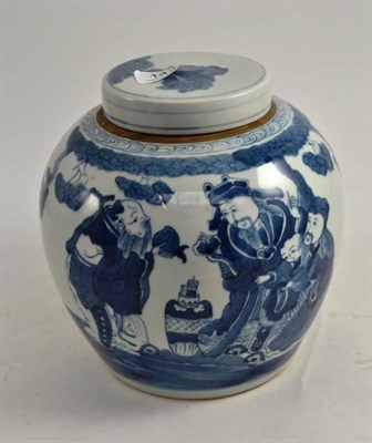 Lot 143 - 19th/20th century blue and white vase and cover