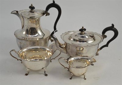 Lot 156 - A four piece electroplated tea set
