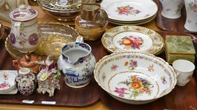 Lot 190 - Two trays of decorative English and Continental porcelain and ceramics including Crown Derby,...