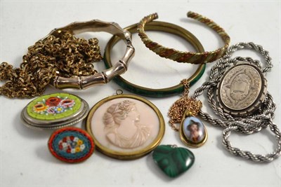 Lot 207 - A quantity of bangles, brooches, chains etc
