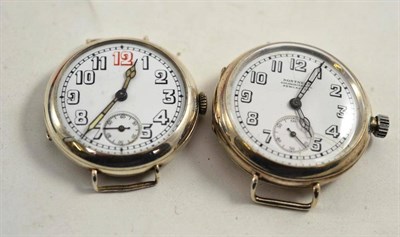 Lot 224 - Two silver wristwatches, one with an engraved inscription to the case back 'L Cpl J.A.Bond M.M...