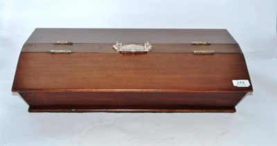 Lot 244 - A mahogany cutlery tray with silvered mounts and hinged cover