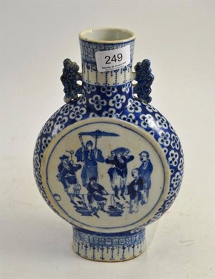 Lot 249 - 19th century Chinese blue and white moon flask, height 26cm