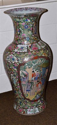 Lot 309 - A large Chinese famille rose pattern baluster vase, height 95cm