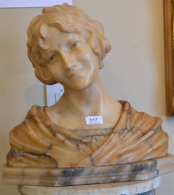 Lot 317 - Alabaster bust of a lady (a.f.)
