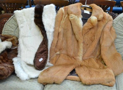 Lot 323 - An Ermine stole, three fur stoles and three fur coats