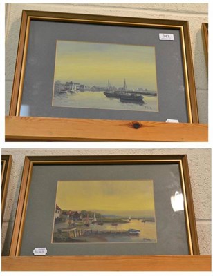 Lot 347 - J Tuck, 20th century contemporary, pair of framed oil on board seascapes