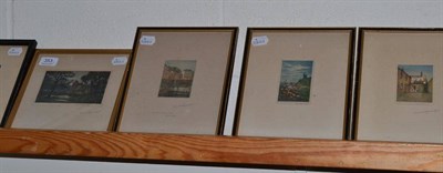 Lot 353 - A set of seven etchings of the south coast, Claude Rowbotham, an etching of a cat 'Fifi' and a 19th
