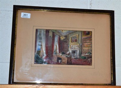 Lot 361 - A late Victorian watercolour - interior scene, indistinctly signed and dated 1876