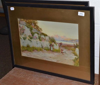 Lot 374 - Warren Williams framed watercolour 'A Cottage Garden' and a framed watercolour An Anglesey Cottage