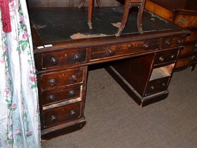 Lot 399 - Late Victorian mahogany pedestal desk