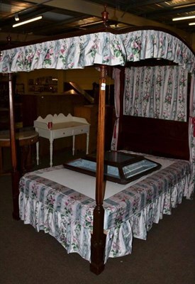 Lot 400 - Mahogany four poster bed and drapery