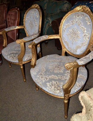 Lot 429 - Pair of early 20th century gilt painted chairs