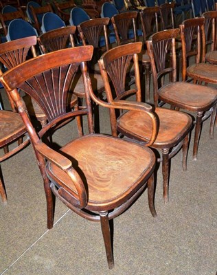 Lot 438 - Set of thirteen bentwood armchairs with two carvers