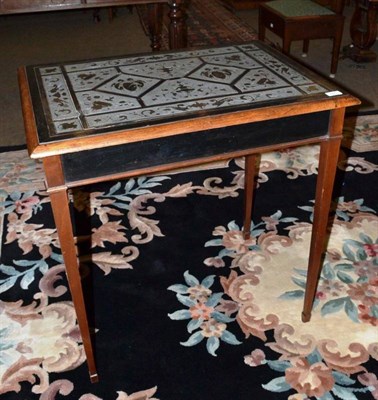 Lot 445 - A Continental mahogany side table with marquetry top