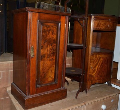 Lot 468 - An inlaid mahogany cake stand and two pot cupboards