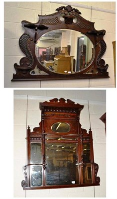 Lot 471 - Two Edwardian walnut mirrors (formerly from sideboard)