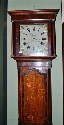 Lot 475 - Thirty hour longcase clock, the painted enamel dial signed Clark, Worcester