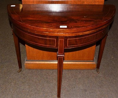 Lot 477 - A demi-lune fold-over card table (reduced)