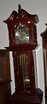Lot 484 - A modern quarter striking longcase clock