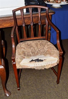 Lot 487 - Georgian mahogany elbow chair