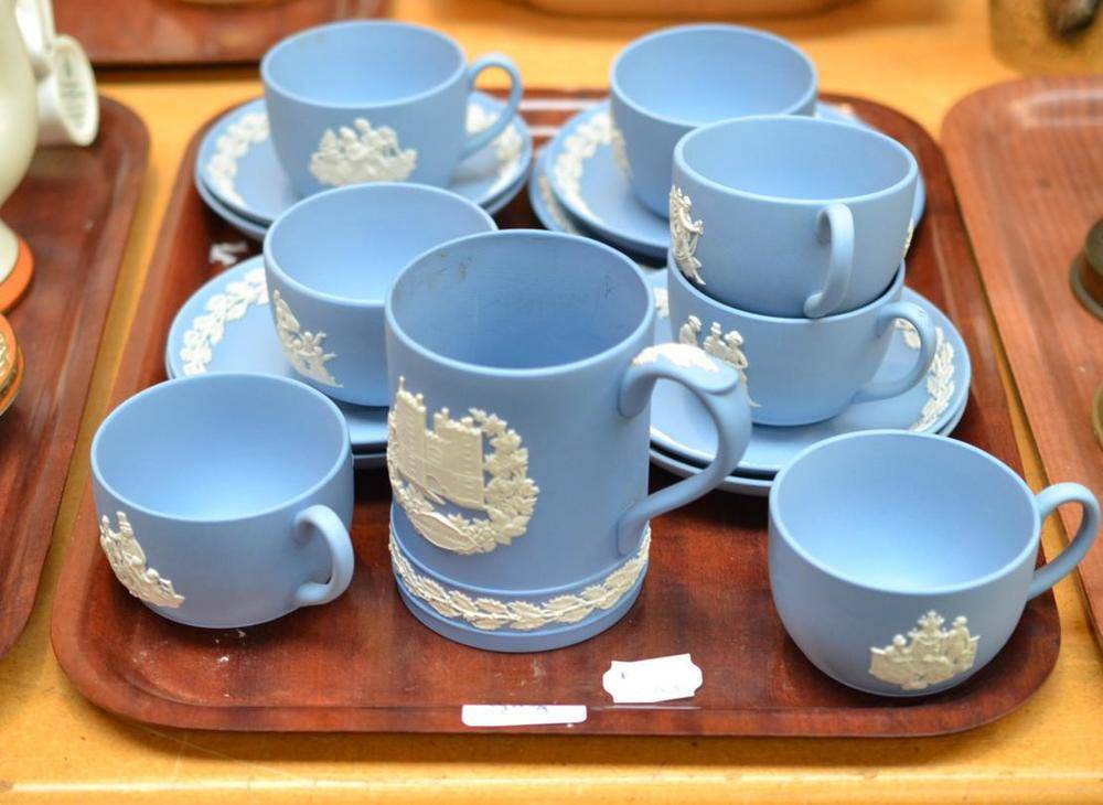 Lot 58 - Wedgwood Jasperware, Christmas tea wares, mug and plate