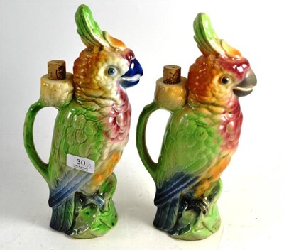 Lot 30 - A pair of late 19th century French parrot decanters