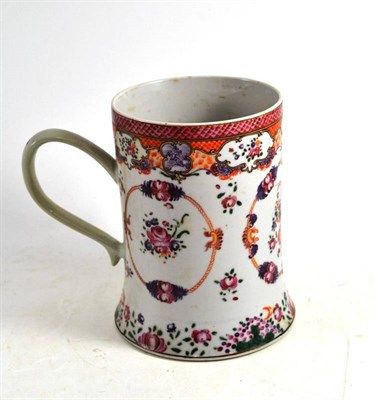 Lot 32 - A Chinese export polychrome painted mug (restored)