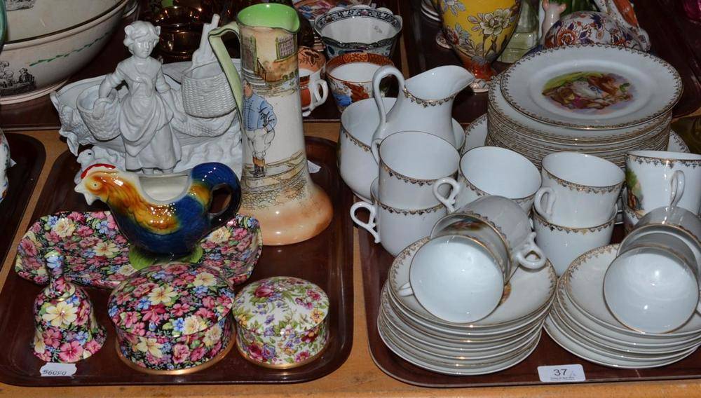 Lot 37 - An early 20th century Austrian transfer printed tea service and a tray including modern Royal...