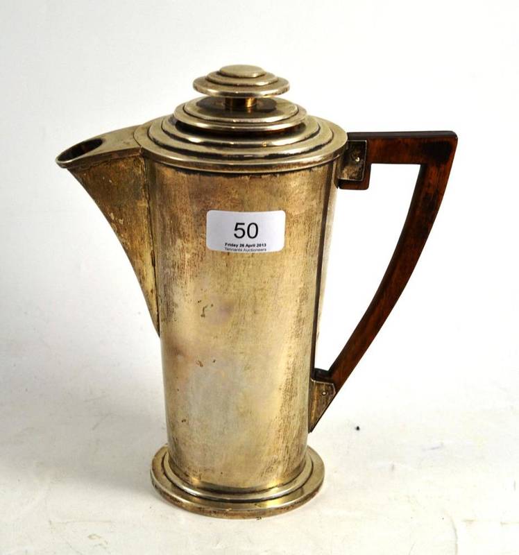 Lot 50 - An Art Deco silver plated hot water jug