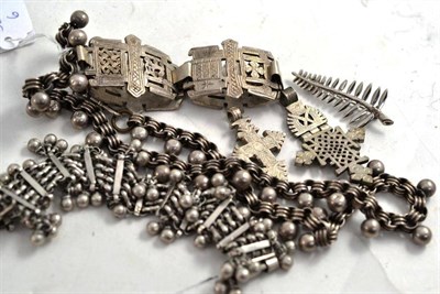 Lot 97 - A necklace, bracelets, brooch etc
