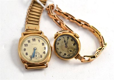 Lot 99 - A lady's 18ct gold wristwatch and a 9ct gold gent's wristwatch