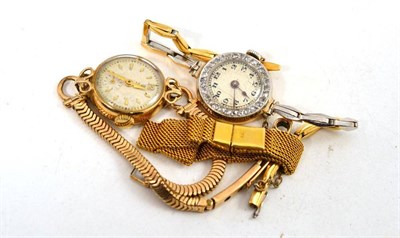 Lot 151 - Two lady's watches and an 18ct gold bracelet