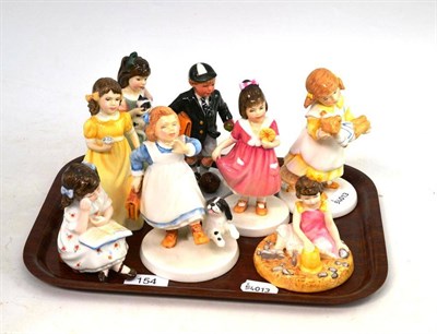 Lot 154 - A tray of eight Royal Doulton small figures of children