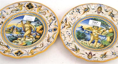 Lot 197 - A pair of Cantegalli majolica dishes (one a.f.)