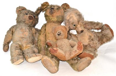 Lot 208 - Four plush teddy bears