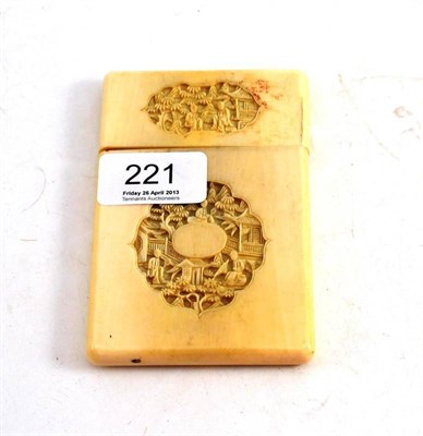 Lot 221 - A Canton ivory card case (a.f.)