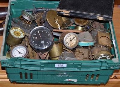Lot 232 - A collection of assorted clock and watch movements, etc