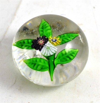 Lot 256 - A French floral small cut cane paperweight probably Clichy