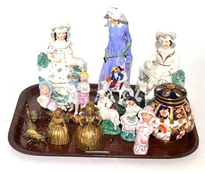 Lot 292 - Royal Doulton figure 'Maureen', HN1771 (a.f), a pair of small Staffordshire figures, various...