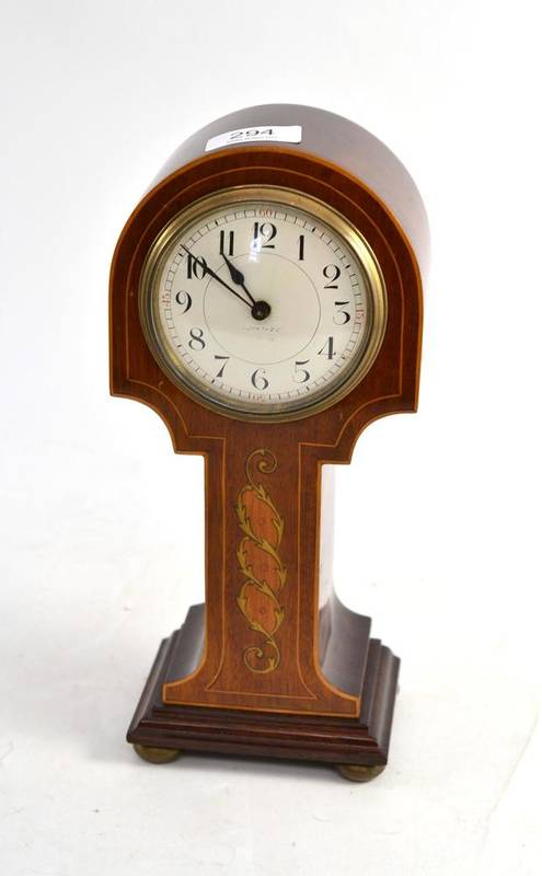 Lot 294 - An Edwardian inlaid mahogany timepiece