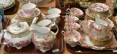 Lot 321 - A Grosvenor China Ye Old English part tea service painted with roses in pink and gilt; a...
