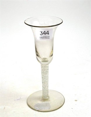 Lot 344 - An 18th/19th century double series opaque twist stem wine glass with trumpet bowl