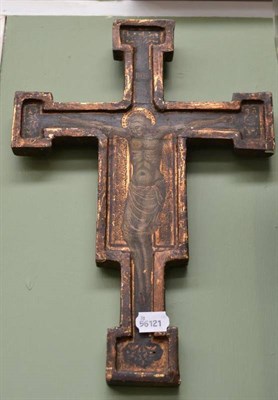 Lot 353 - Gilt polychrome crucifix