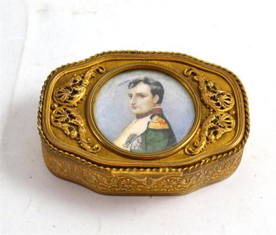Lot 369 - Gilt metal box with Napoleon portrait