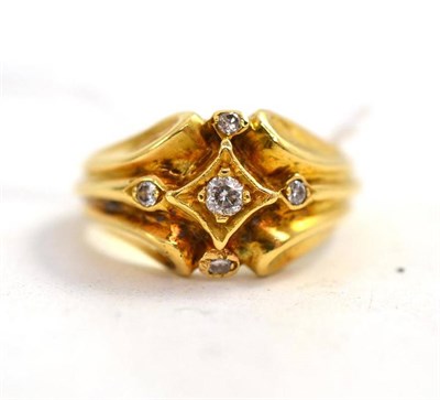 Lot 395 - A diamond set ring, stamped '750'