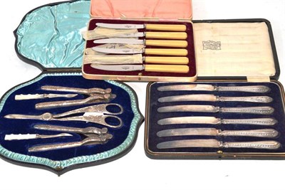 Lot 468 - Nut cracker set and two sets of tea knives